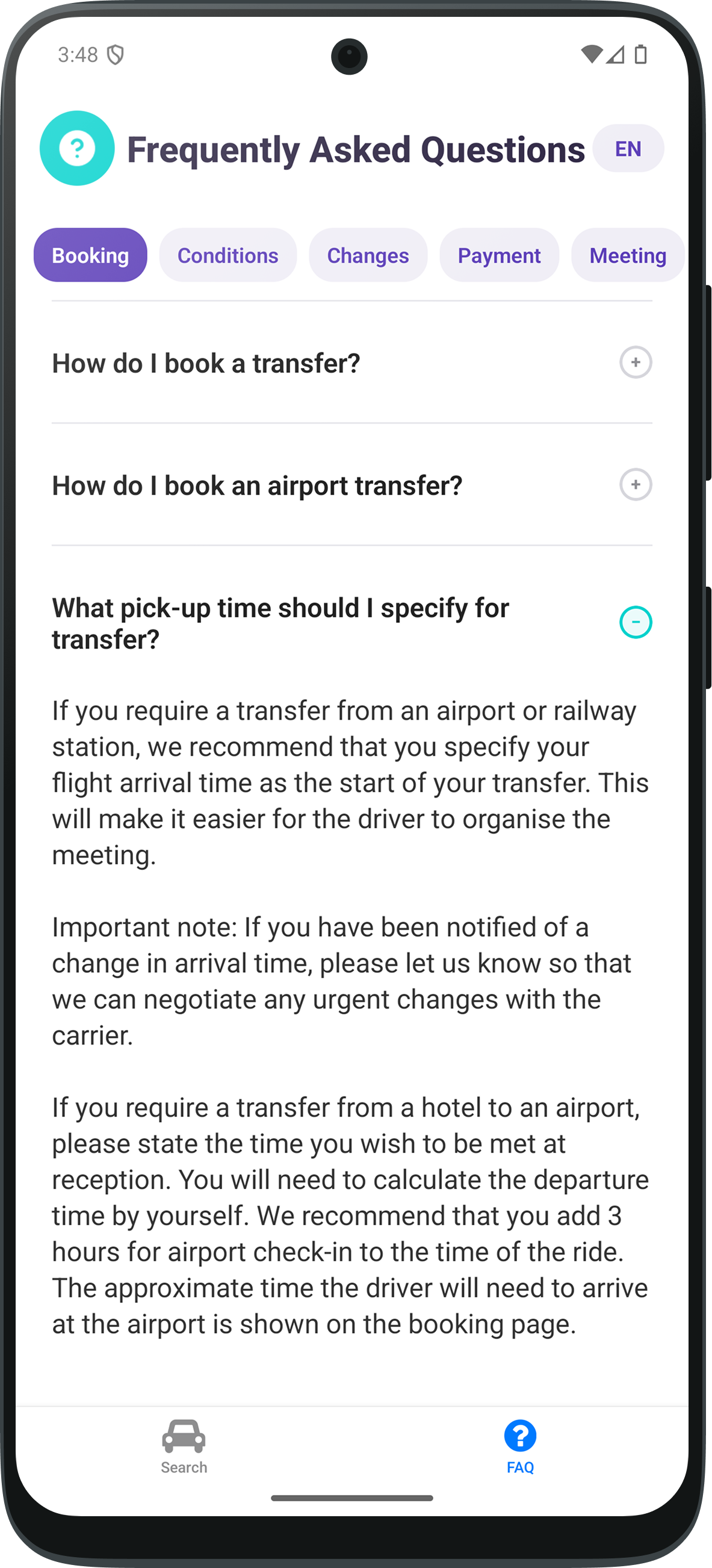 Kiwi Taxi app screenshot 4